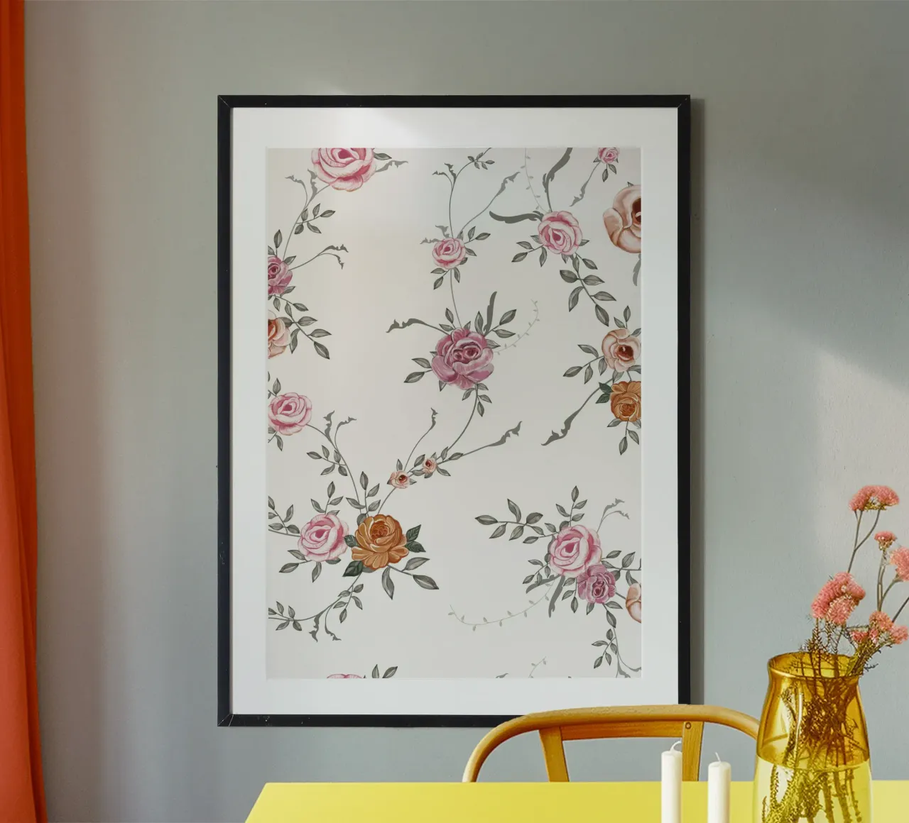 Oily flower pattern poster by gulsengunel