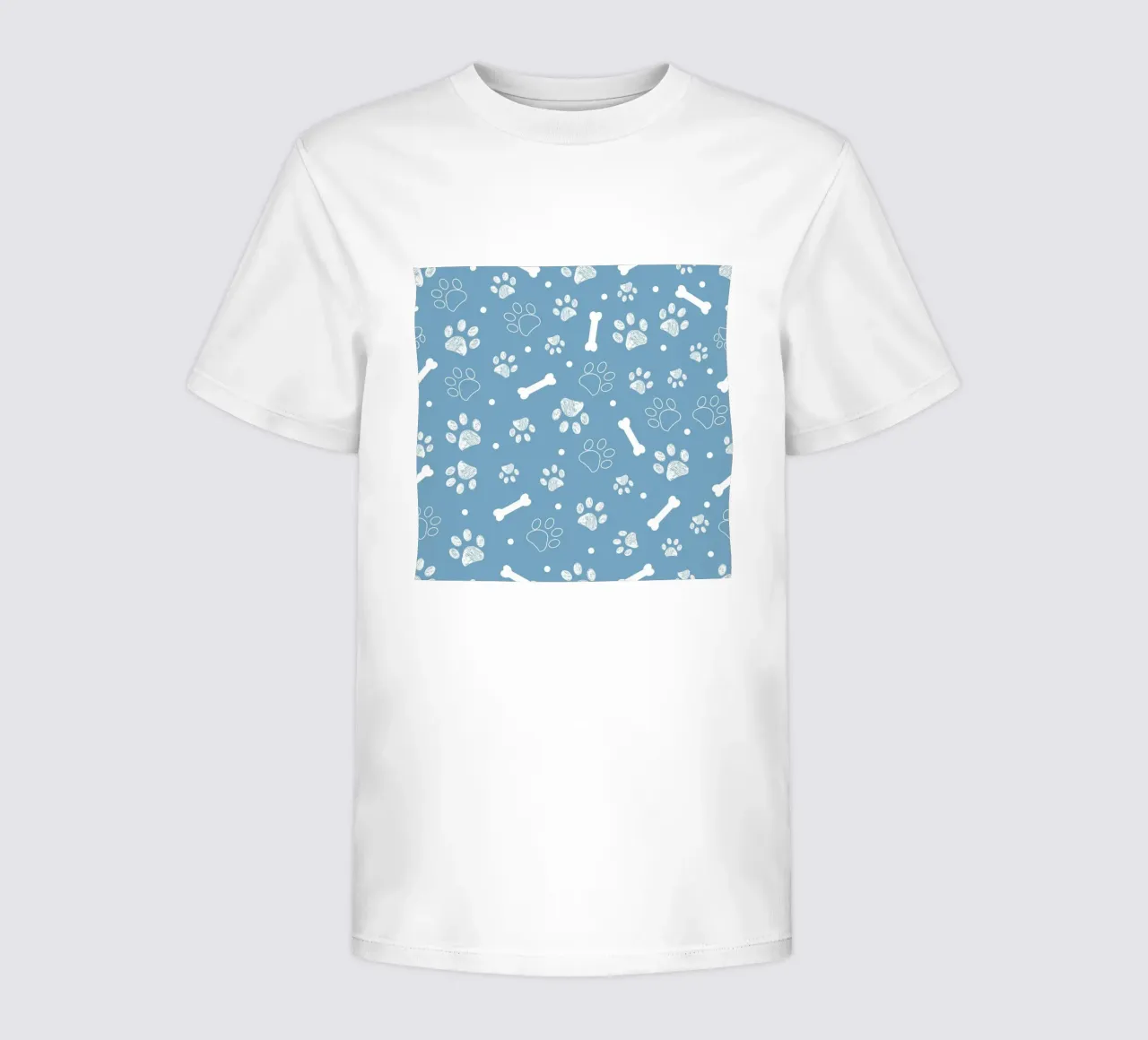 Navy background with white paw and bones kids t-shirt by gulsengunel