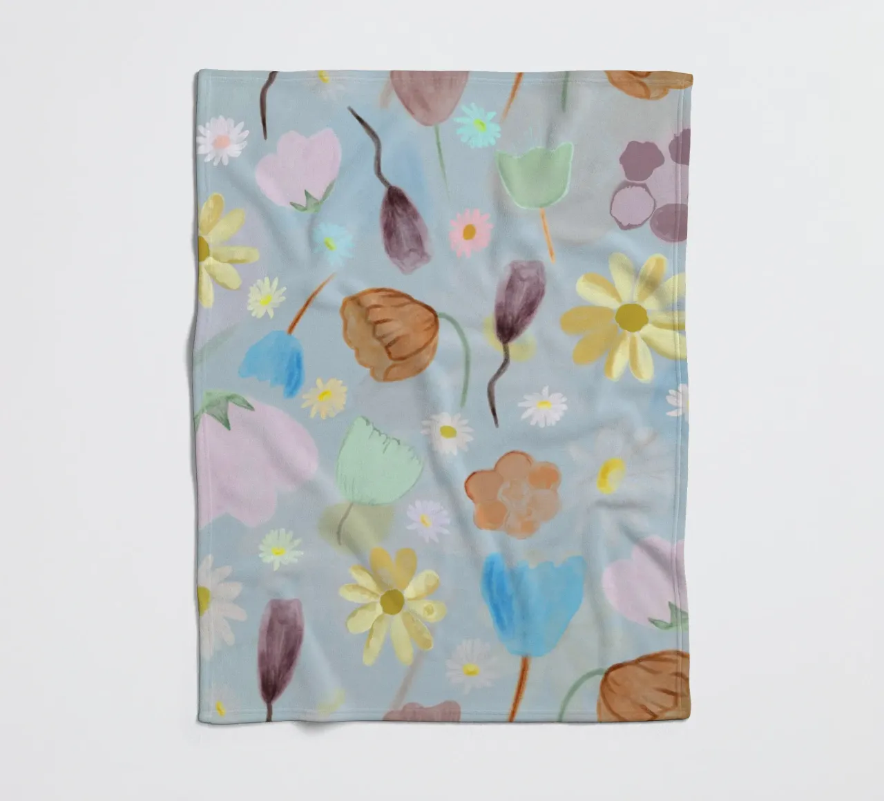 natures calm poppies and daisies pattern fleece blanket by gulsengunel