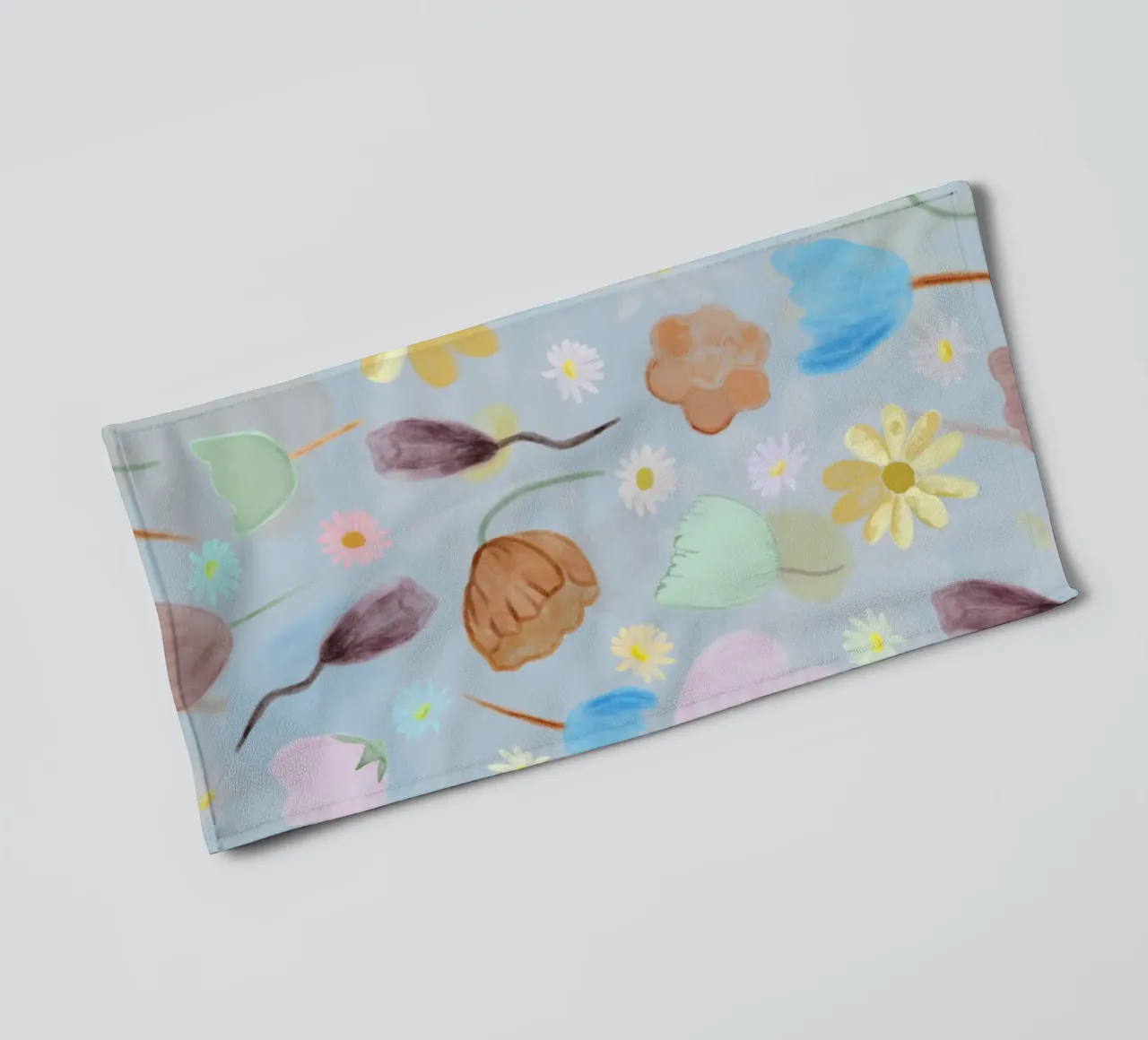 natures calm poppies and daisies pattern towel by gulsengunel