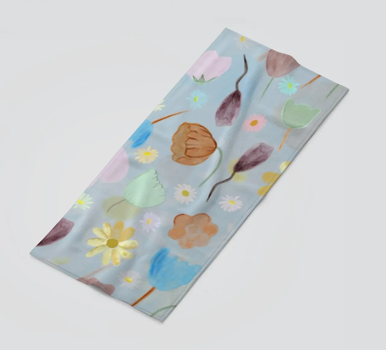 natures calm poppies and daisies pattern beach towel by gulsengunel