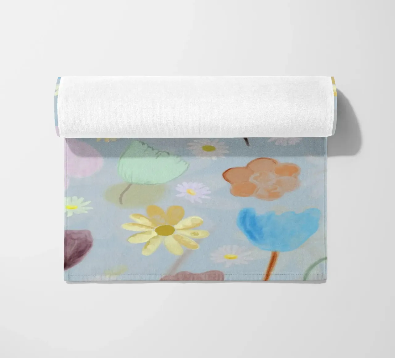 natures calm poppies and daisies pattern beach towel by gulsengunel