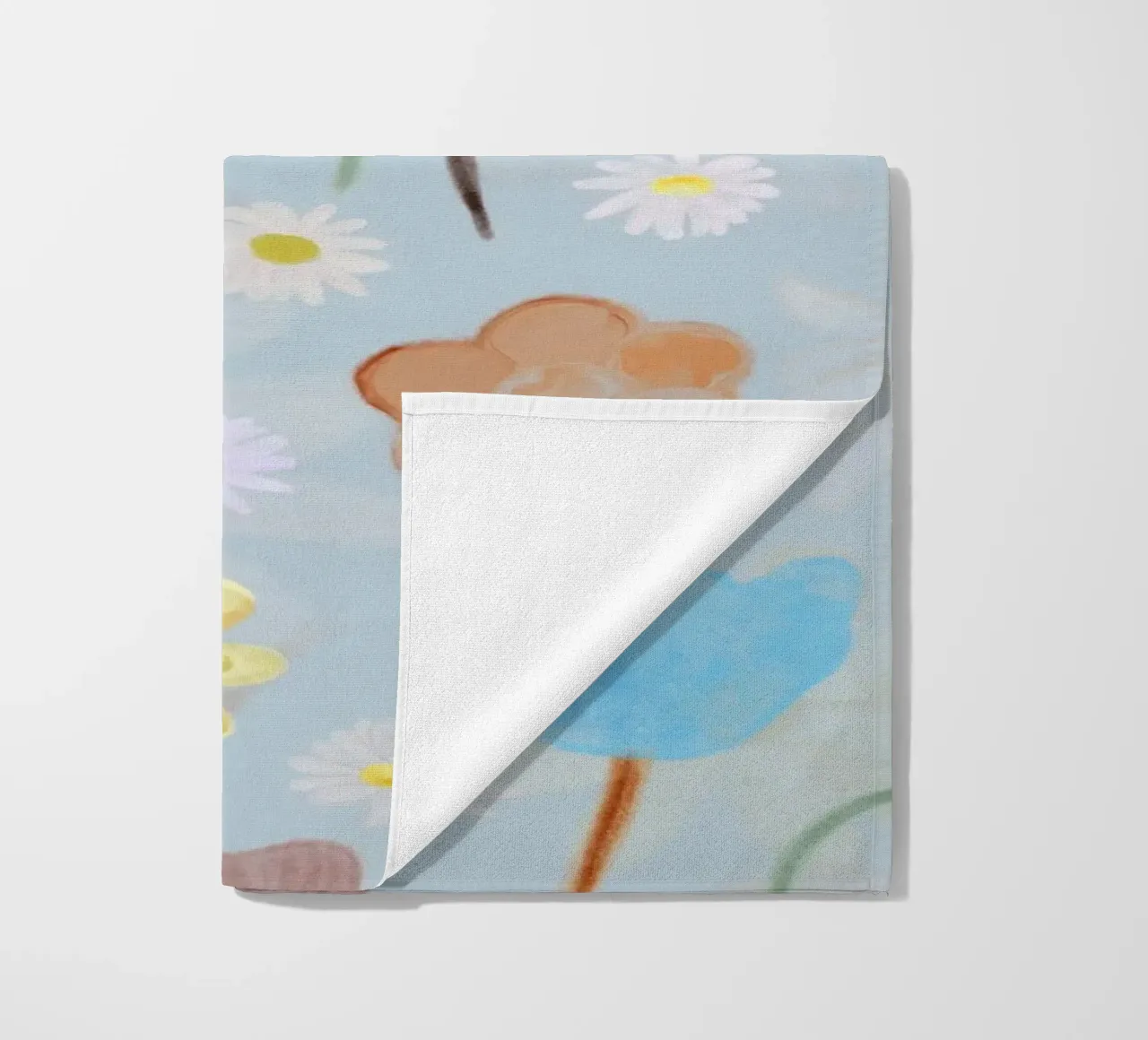 natures calm poppies and daisies pattern beach towel by gulsengunel