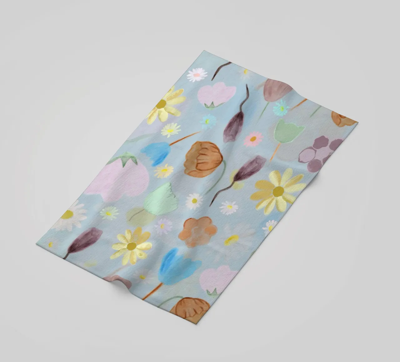 natures calm poppies and daisies pattern beach towel by gulsengunel