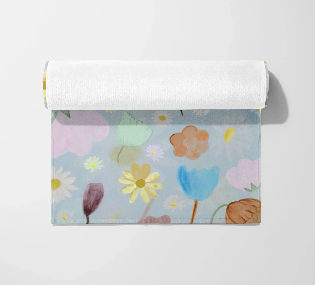 natures calm poppies and daisies pattern beach towel by gulsengunel