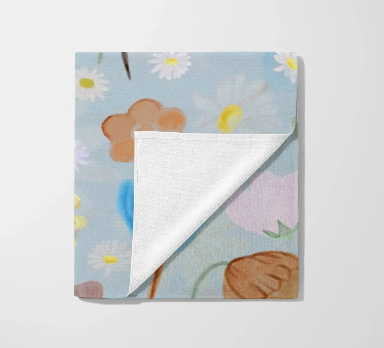 natures calm poppies and daisies pattern beach towel by gulsengunel