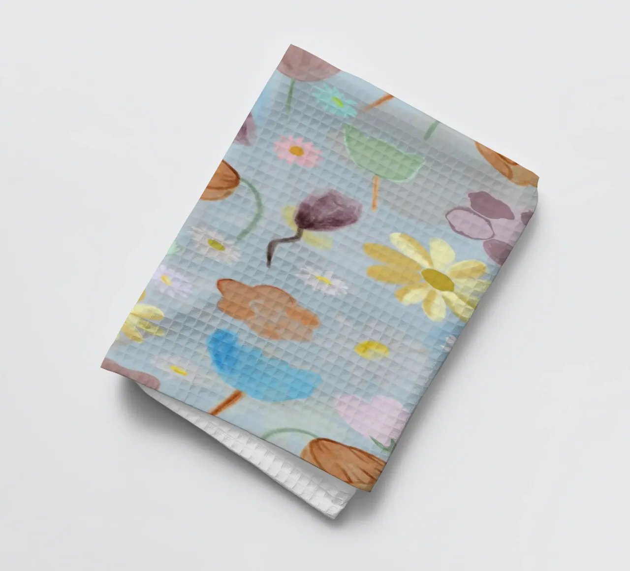 natures calm poppies and daisies pattern tea towel by gulsengunel