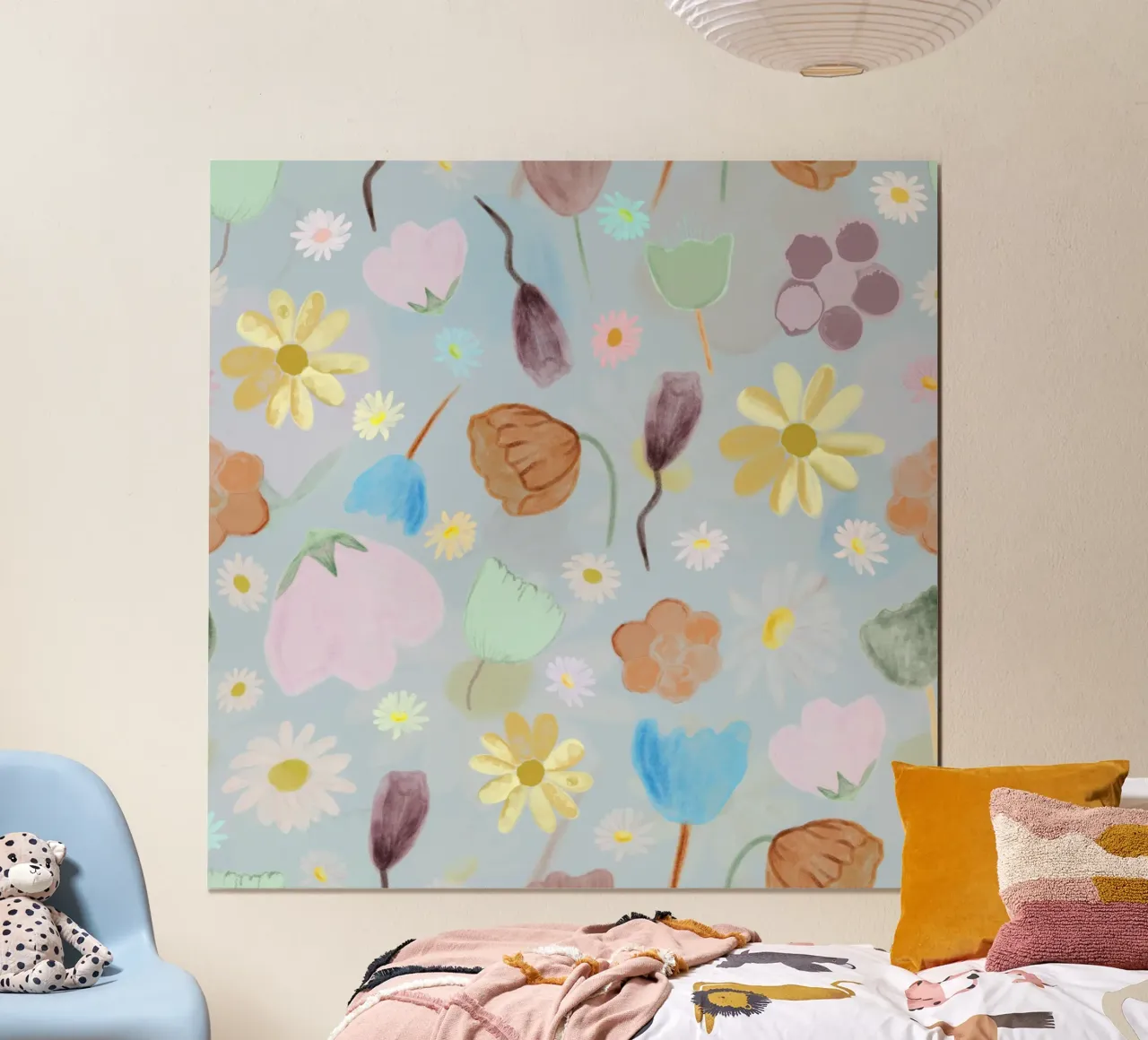 natures calm poppies and daisies pattern hahnemühle by gulsengunel