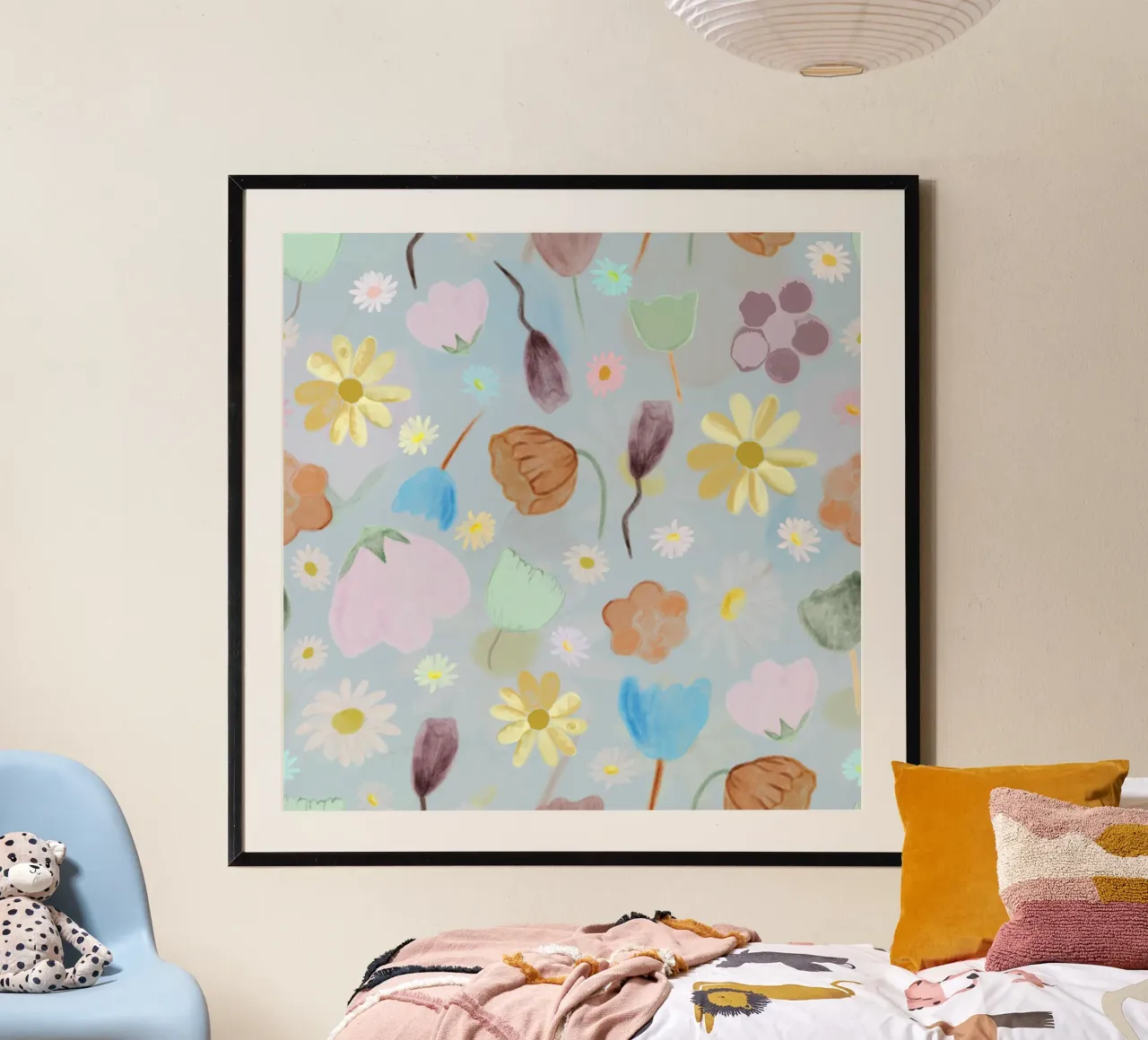 natures calm poppies and daisies pattern hahnemühle by gulsengunel