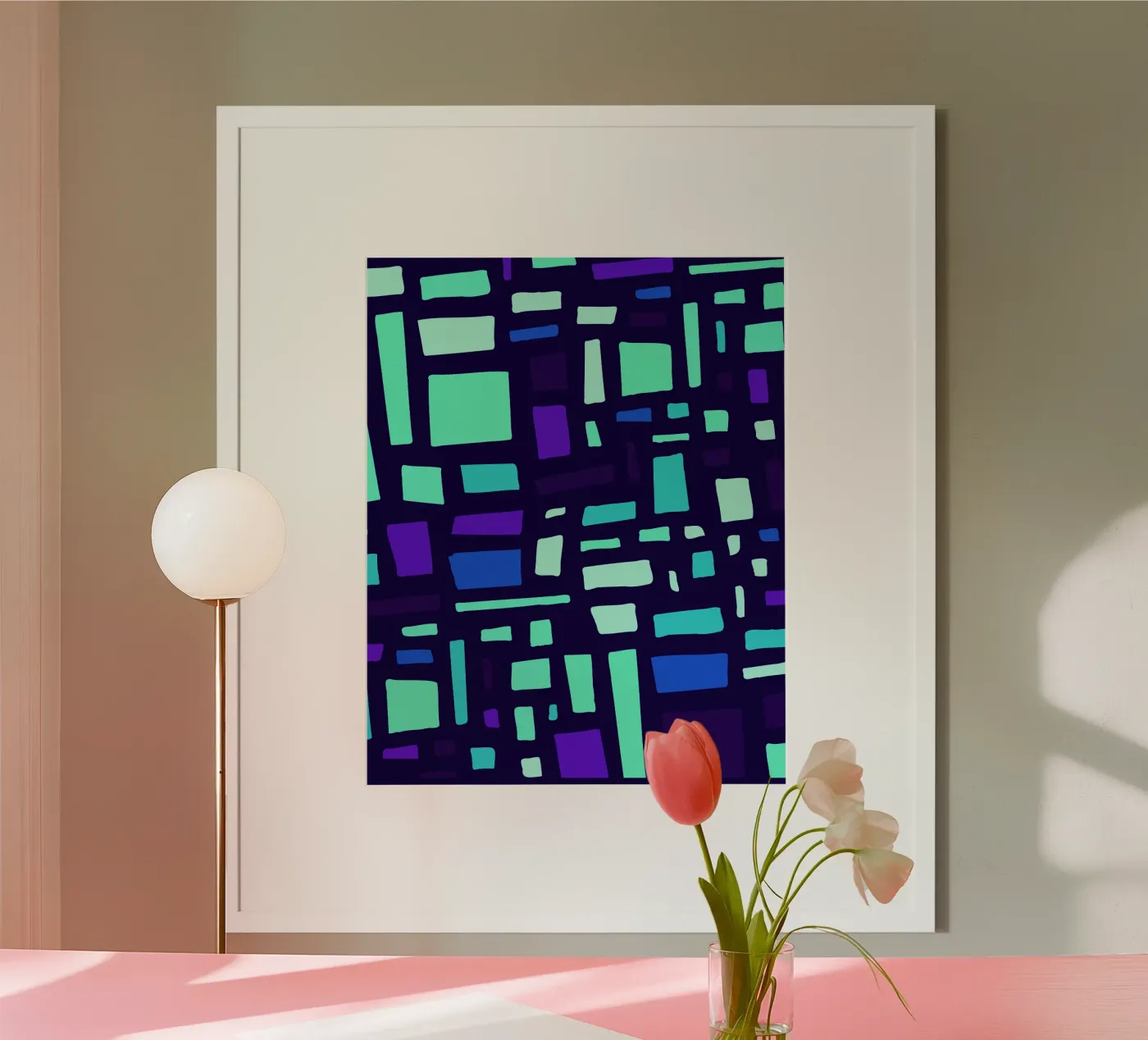 Neon grid poster by Artezza