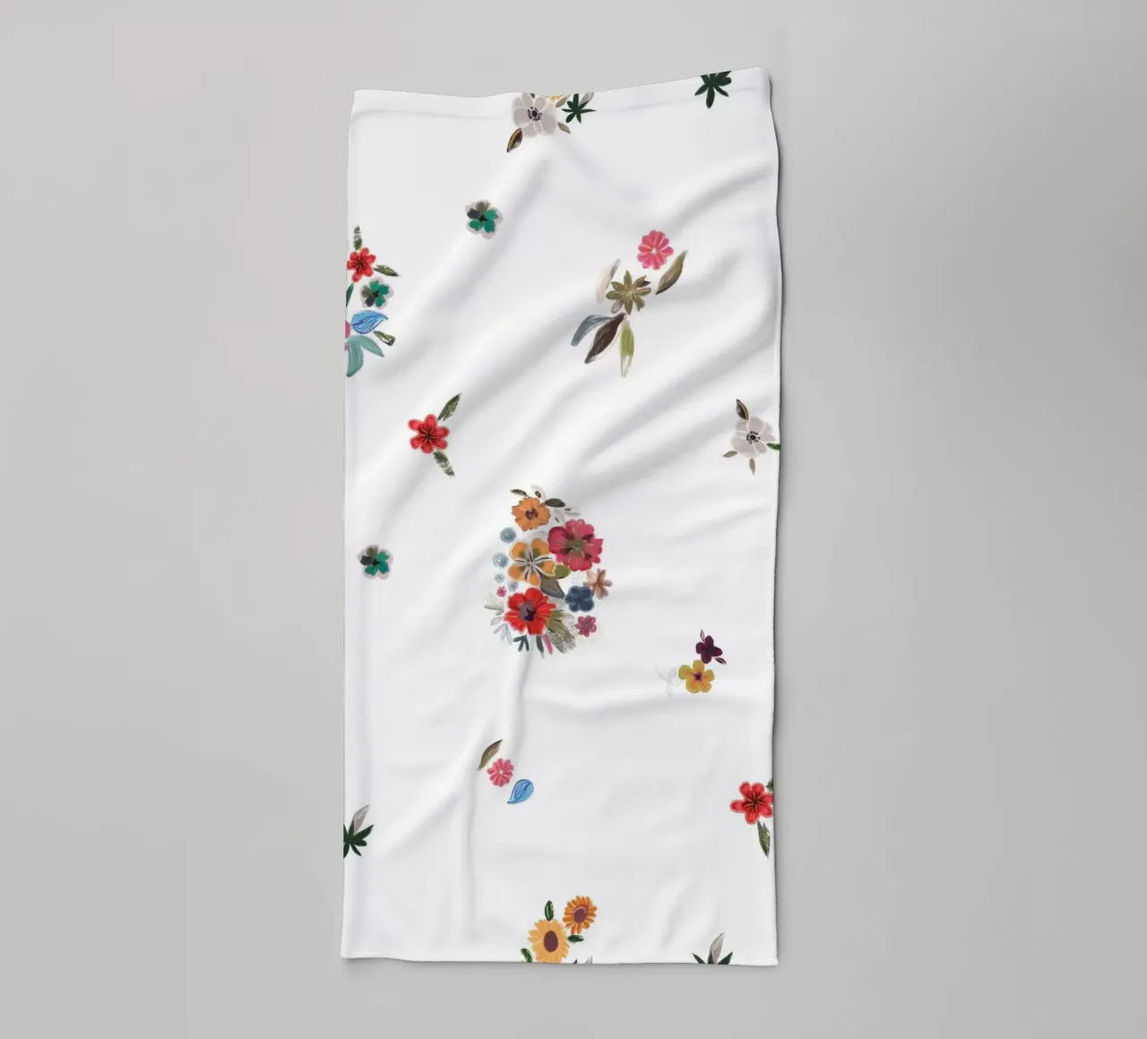 Moody ditsy flowers pattern towel by gulsengunel