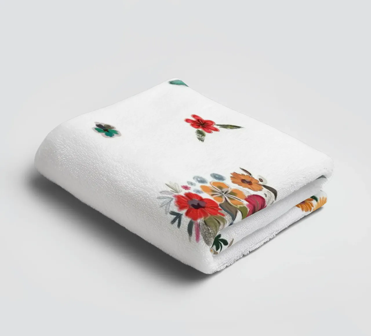 Moody ditsy flowers pattern towel by gulsengunel