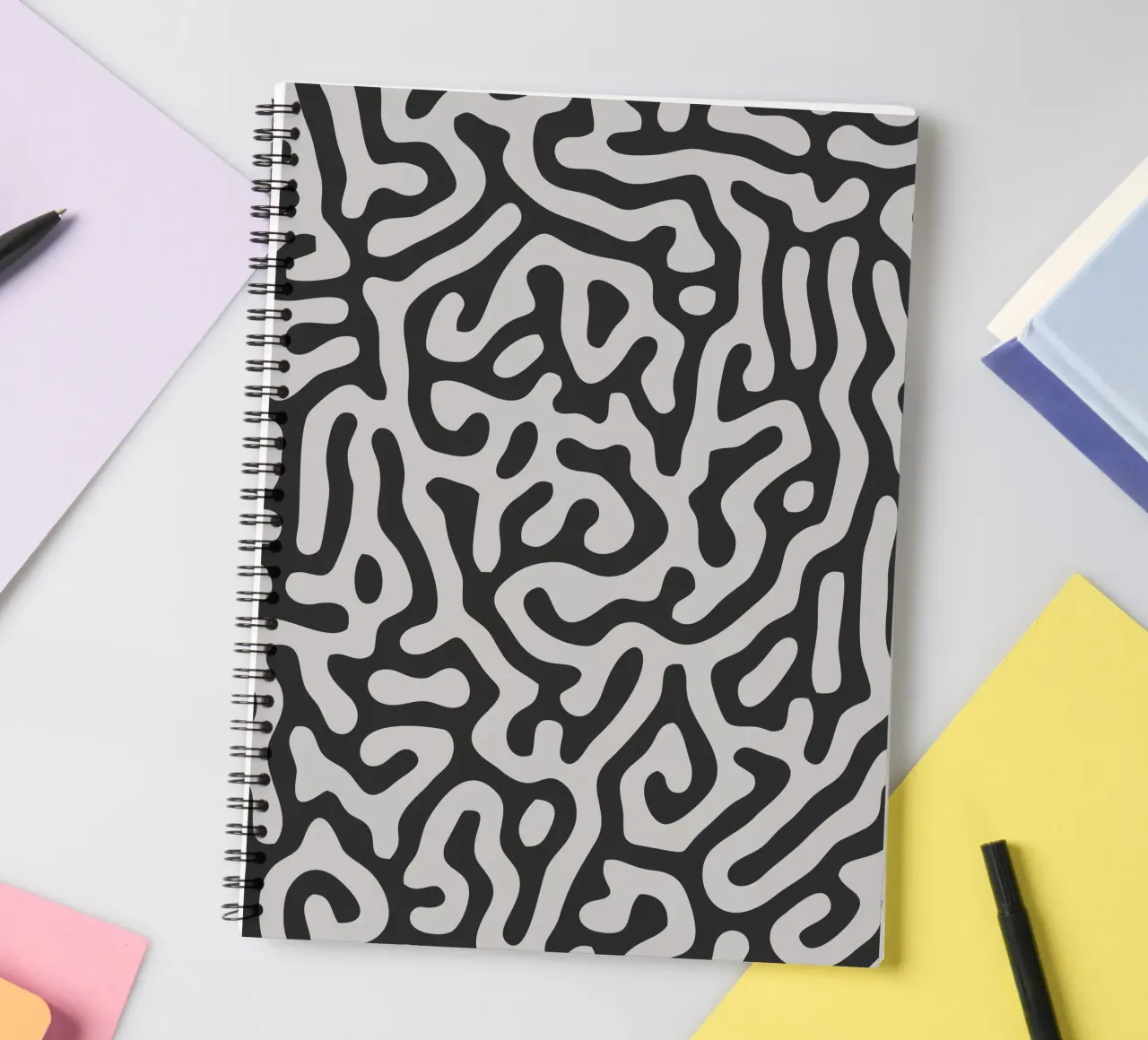 Labyrinth of lines spiral notebook by Artezza