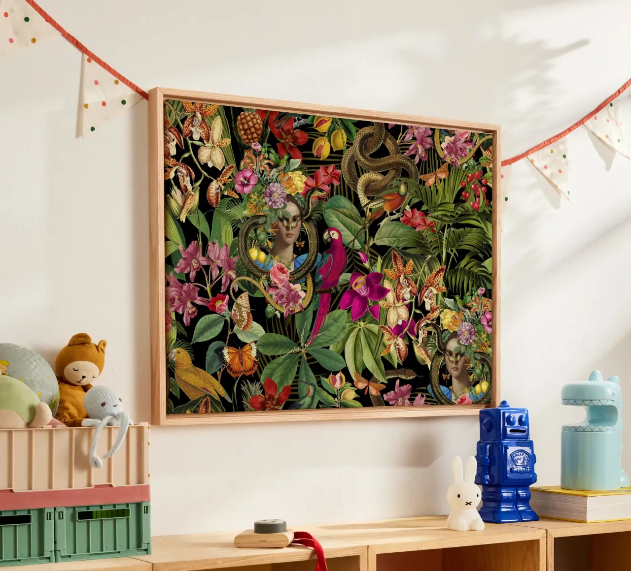 Serpente Principessa Fantasy Jungle Nero plexiglass da Andrea Haase Vintage World