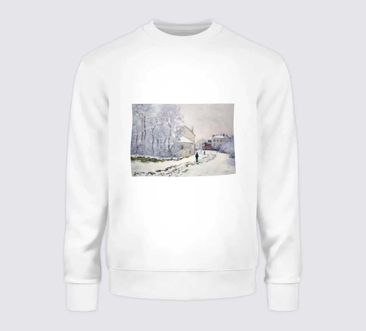 Monet Neve ad Argenteuil - Paesaggio invernale impressionista felpa da ClubArt
