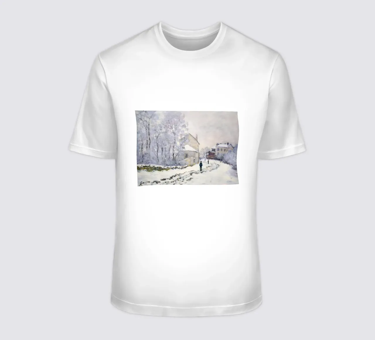 Monet Neve ad Argenteuil - Paesaggio invernale impressionista t-shirt da ClubArt