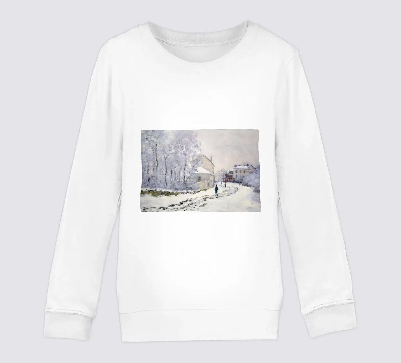Monet Neve ad Argenteuil - Paesaggio invernale impressionista felpa bambino da ClubArt