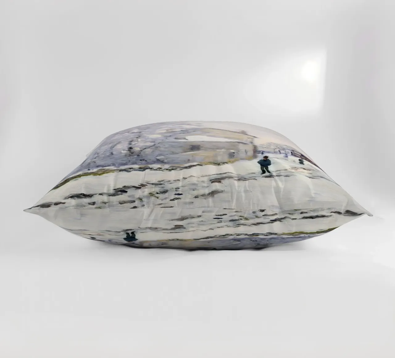 Monet Neve ad Argenteuil - Paesaggio invernale impressionista cuscino da ClubArt
