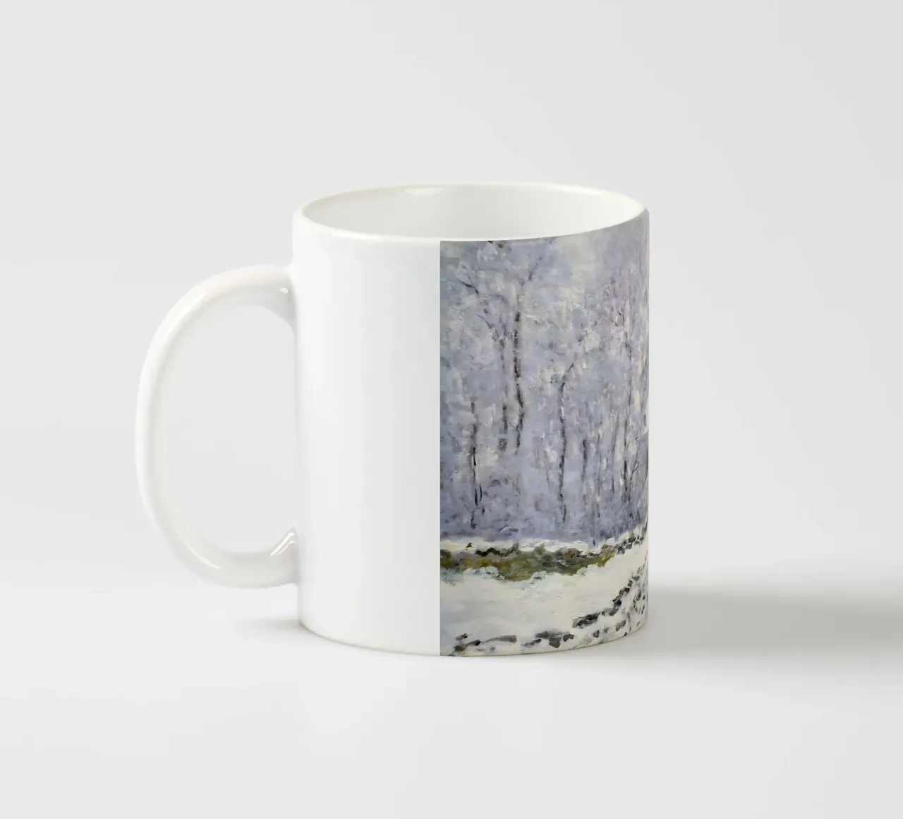 Monet Neve ad Argenteuil - Paesaggio invernale impressionista tazza in ceramica da ClubArt