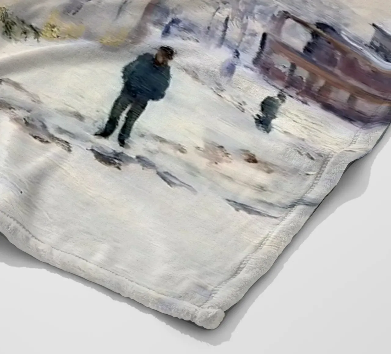 Monet Neve ad Argenteuil - Paesaggio invernale impressionista coperta in pile da ClubArt