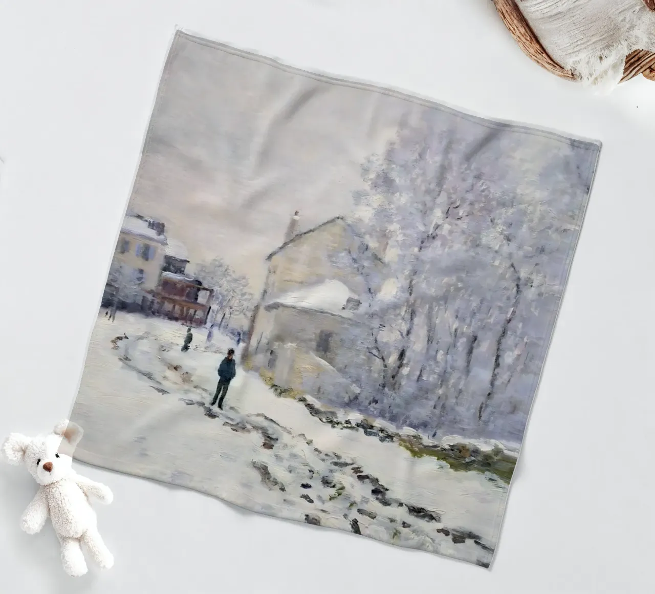 Monet Neve ad Argenteuil - Paesaggio invernale impressionista coperta in pile da ClubArt