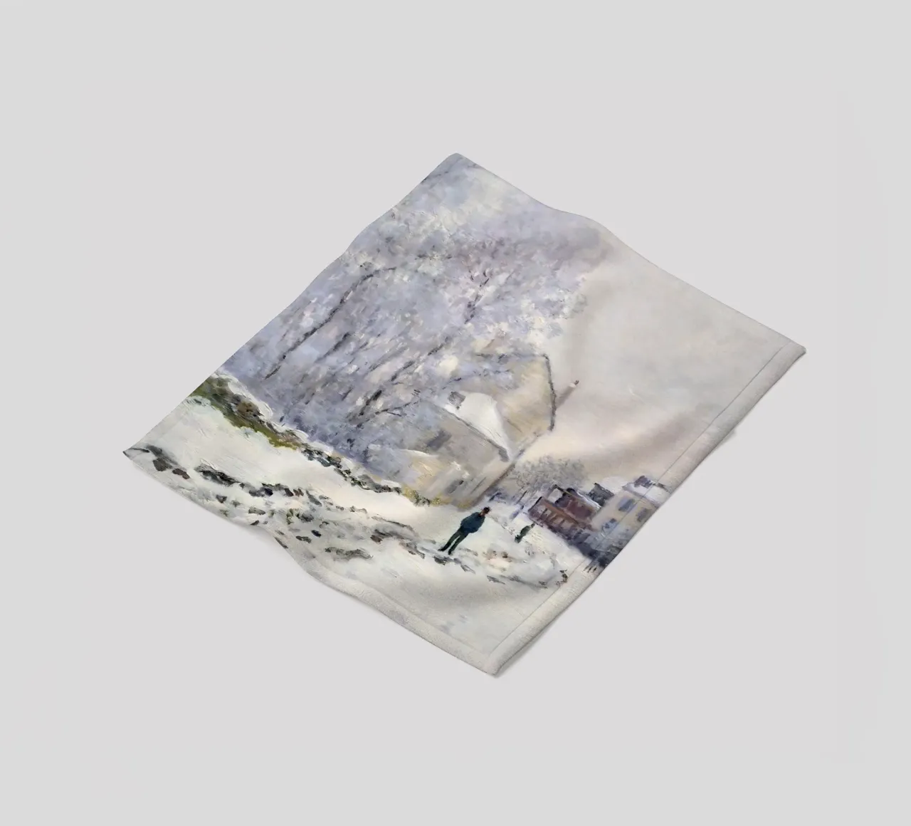 Monet Neve ad Argenteuil - Paesaggio invernale impressionista coperta in pile da ClubArt