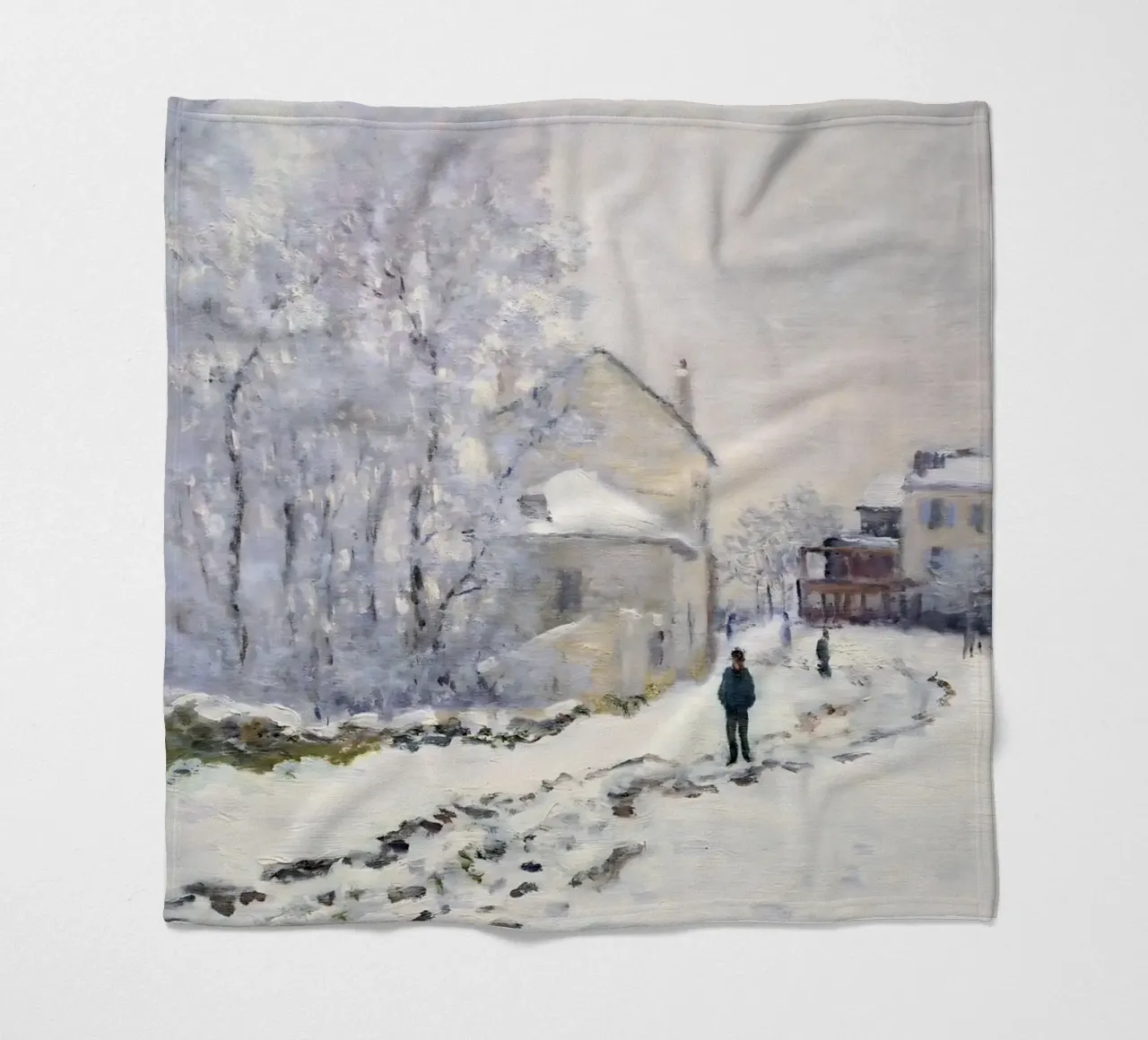 Monet Neve ad Argenteuil - Paesaggio invernale impressionista coperta in pile da ClubArt