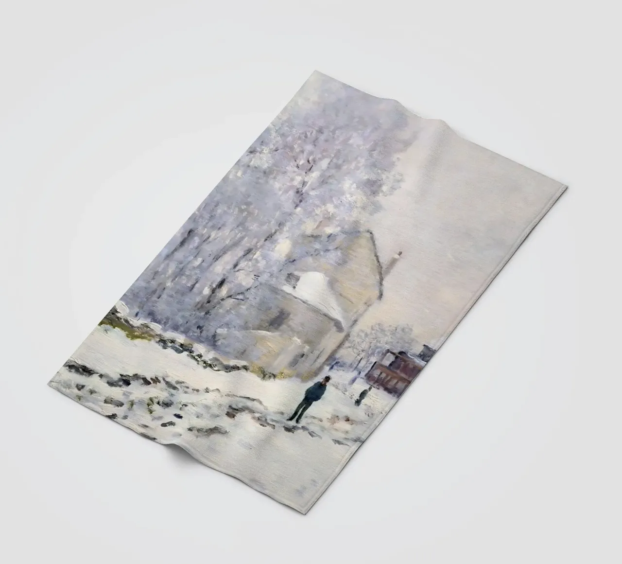 Monet Neve ad Argenteuil - Paesaggio invernale impressionista coperta in pile da ClubArt