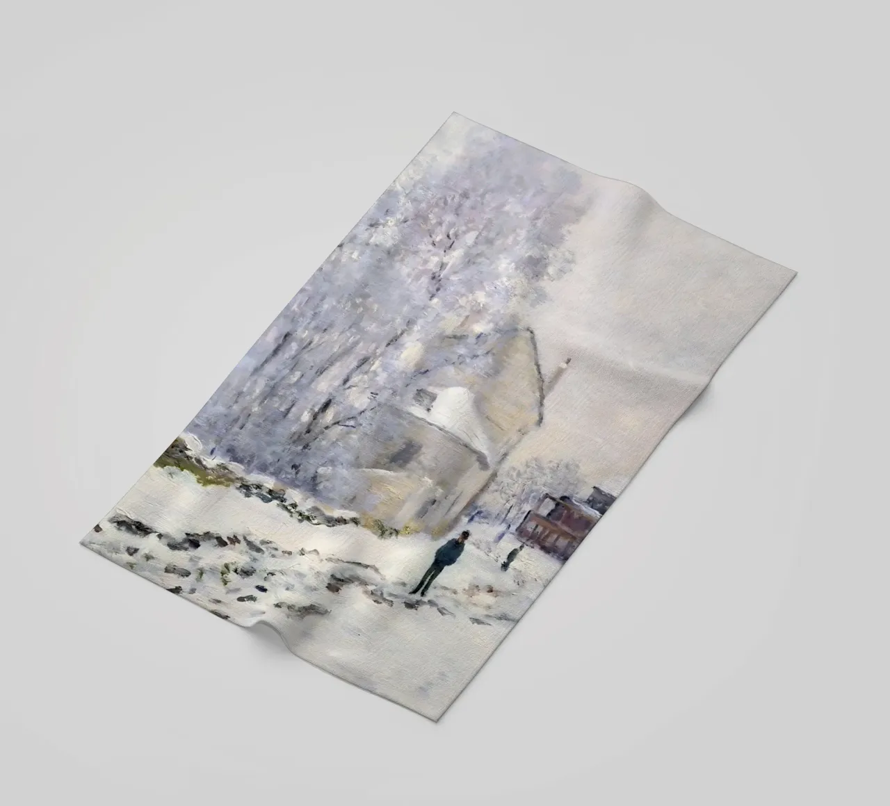 Monet Neve ad Argenteuil - Paesaggio invernale impressionista telo mare da ClubArt