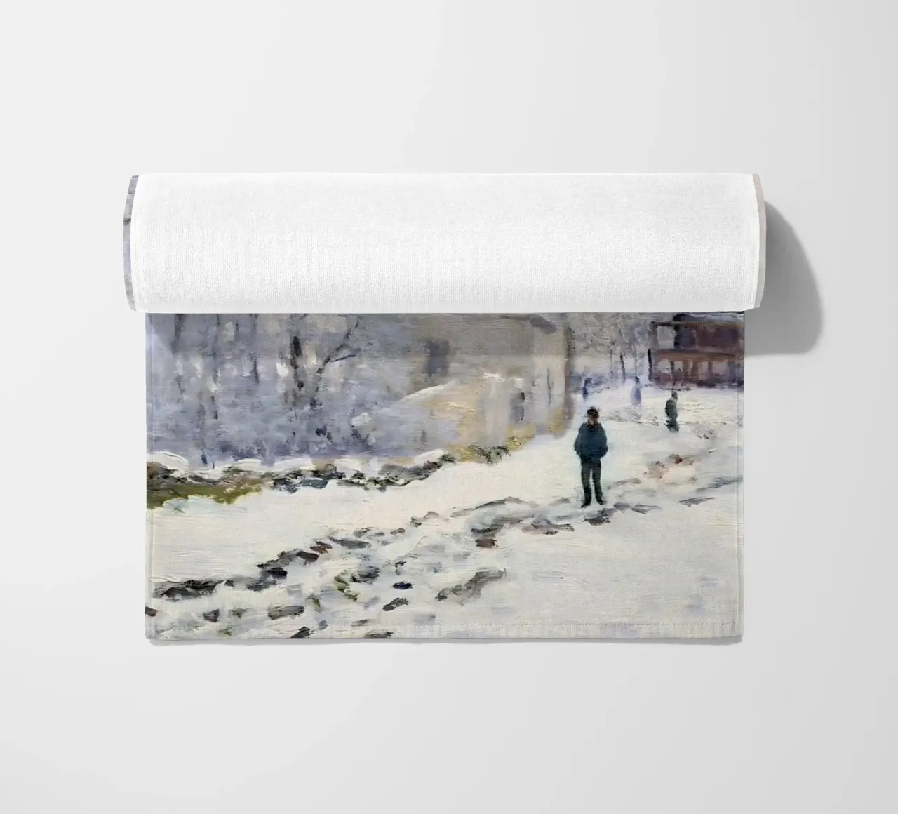 Monet Neve ad Argenteuil - Paesaggio invernale impressionista telo mare da ClubArt