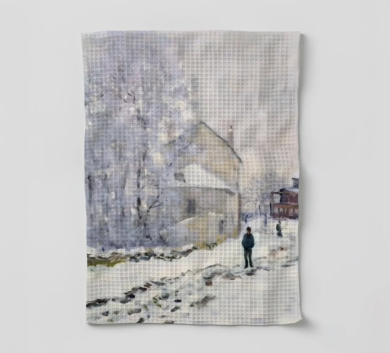 Monet Neve ad Argenteuil - Paesaggio invernale impressionista canovaccio da cucina da ClubArt