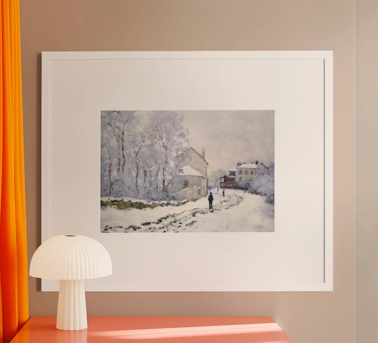 Monet Neve ad Argenteuil - Paesaggio invernale impressionista carta hahnemühle da ClubArt