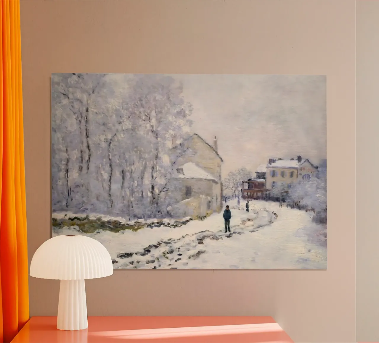 Monet Neve ad Argenteuil - Paesaggio invernale impressionista carta hahnemühle da ClubArt