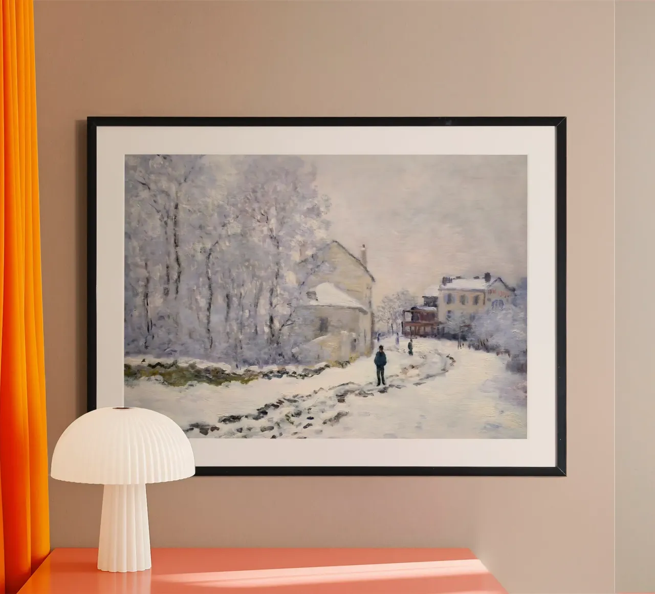 Monet Neve ad Argenteuil - Paesaggio invernale impressionista carta hahnemühle da ClubArt