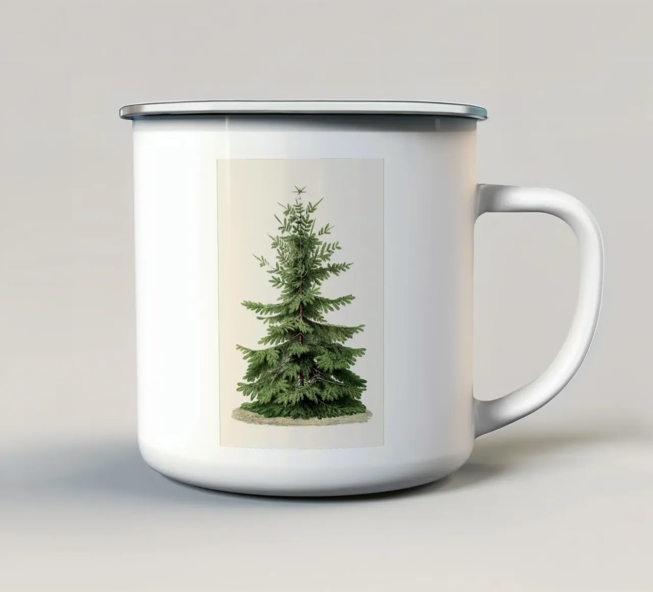Botanische print van sparrenboom - Nordic Forest Art emaille mok van ClubArt