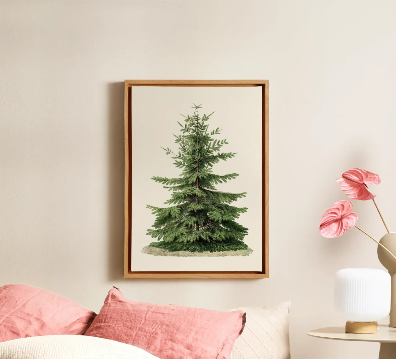 Vintage Spruce Tree Botanical Print - Nordic Forest Art canvas by ClubArt