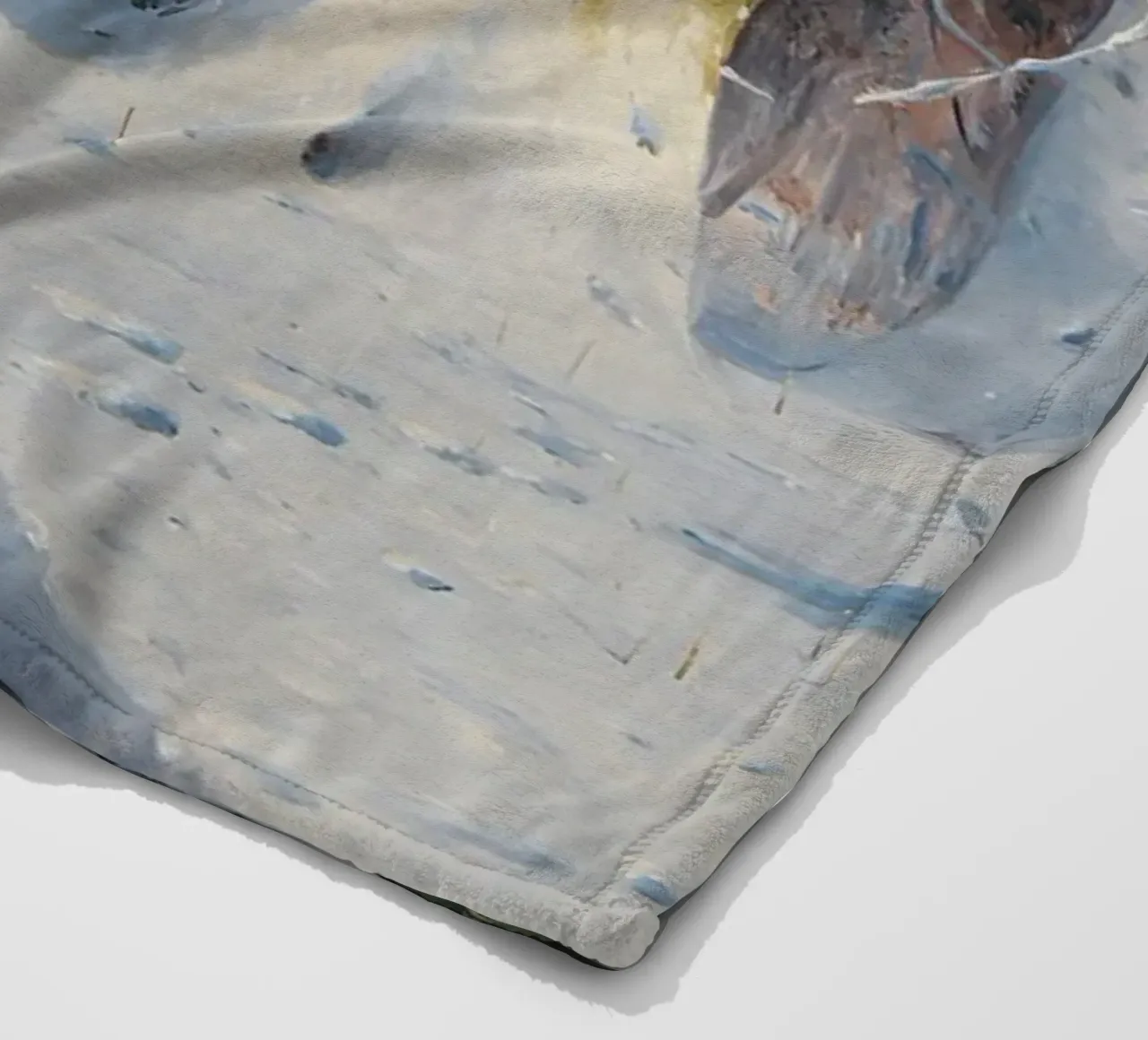Il cacciatore di foreste invernali di Walter Mora - Arte dei pini innevati coperta in pile da ClubArt