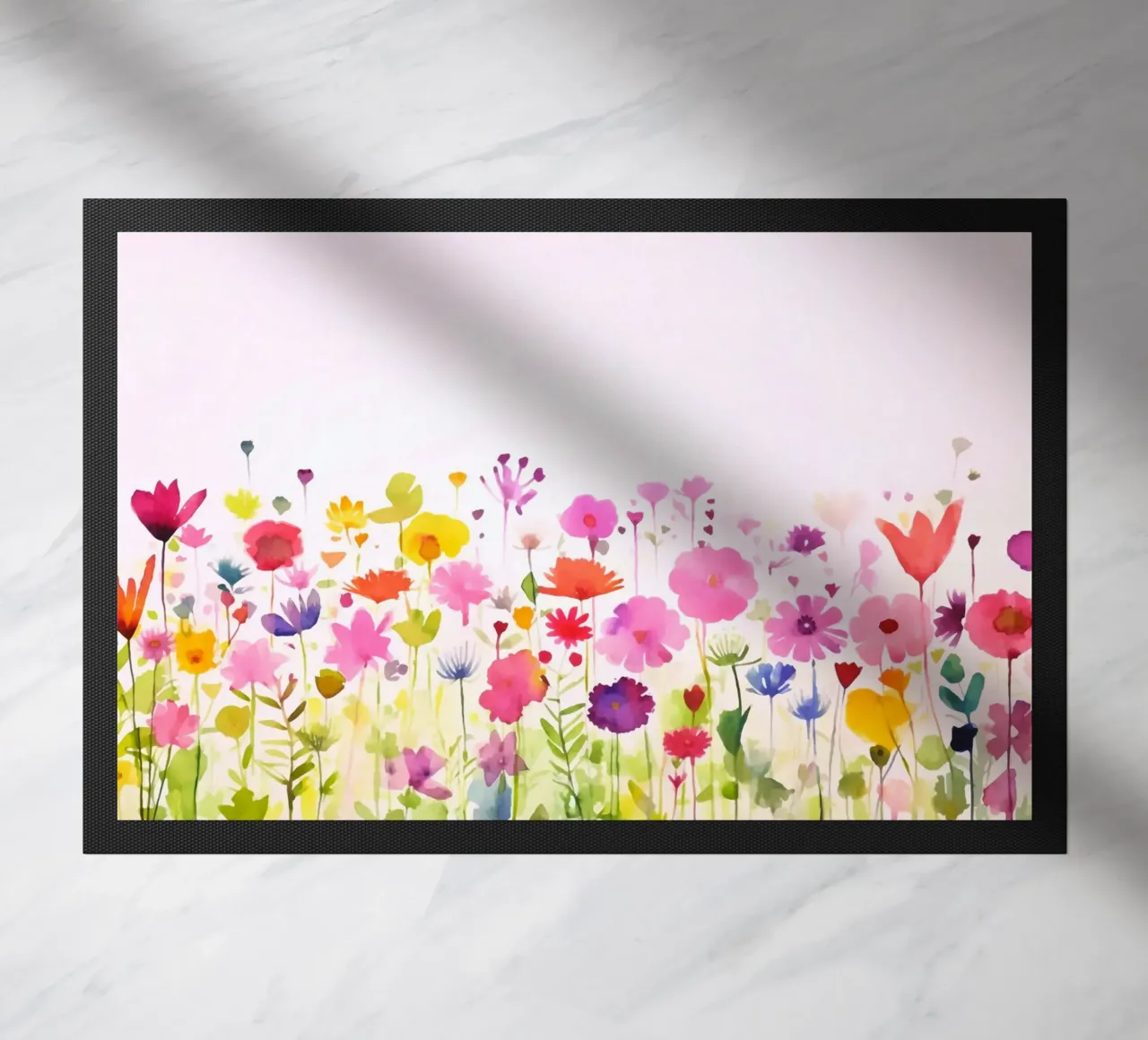 Acquerello sui fiori selvatici del prato di primavera zerbino da Andrea Haase Modern Home