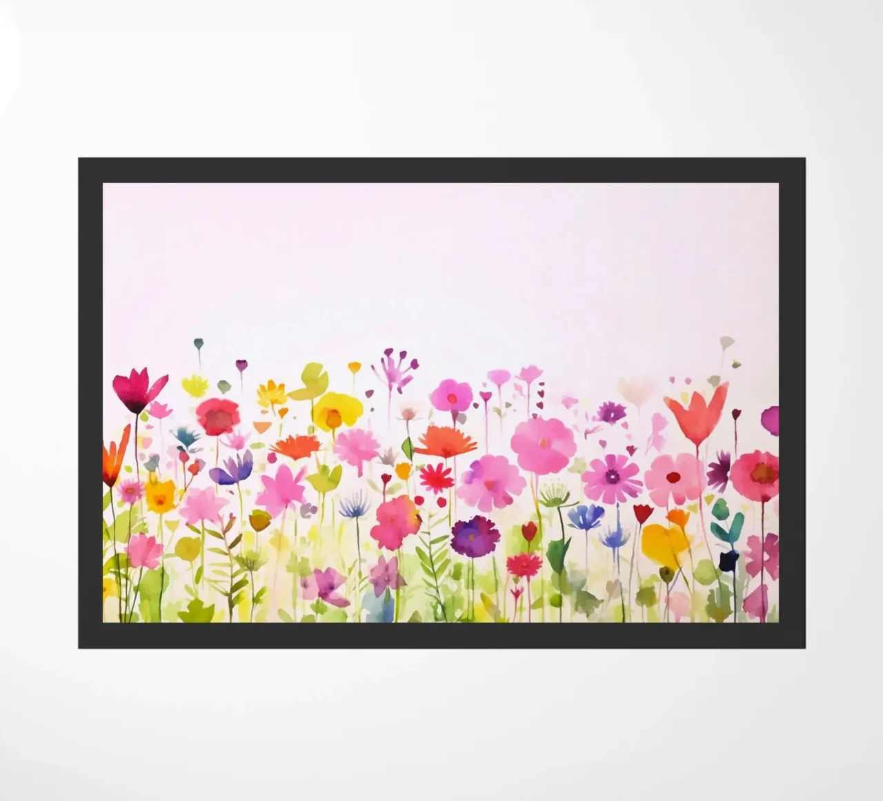 Acquerello sui fiori selvatici del prato di primavera zerbino da Andrea Haase Modern Home