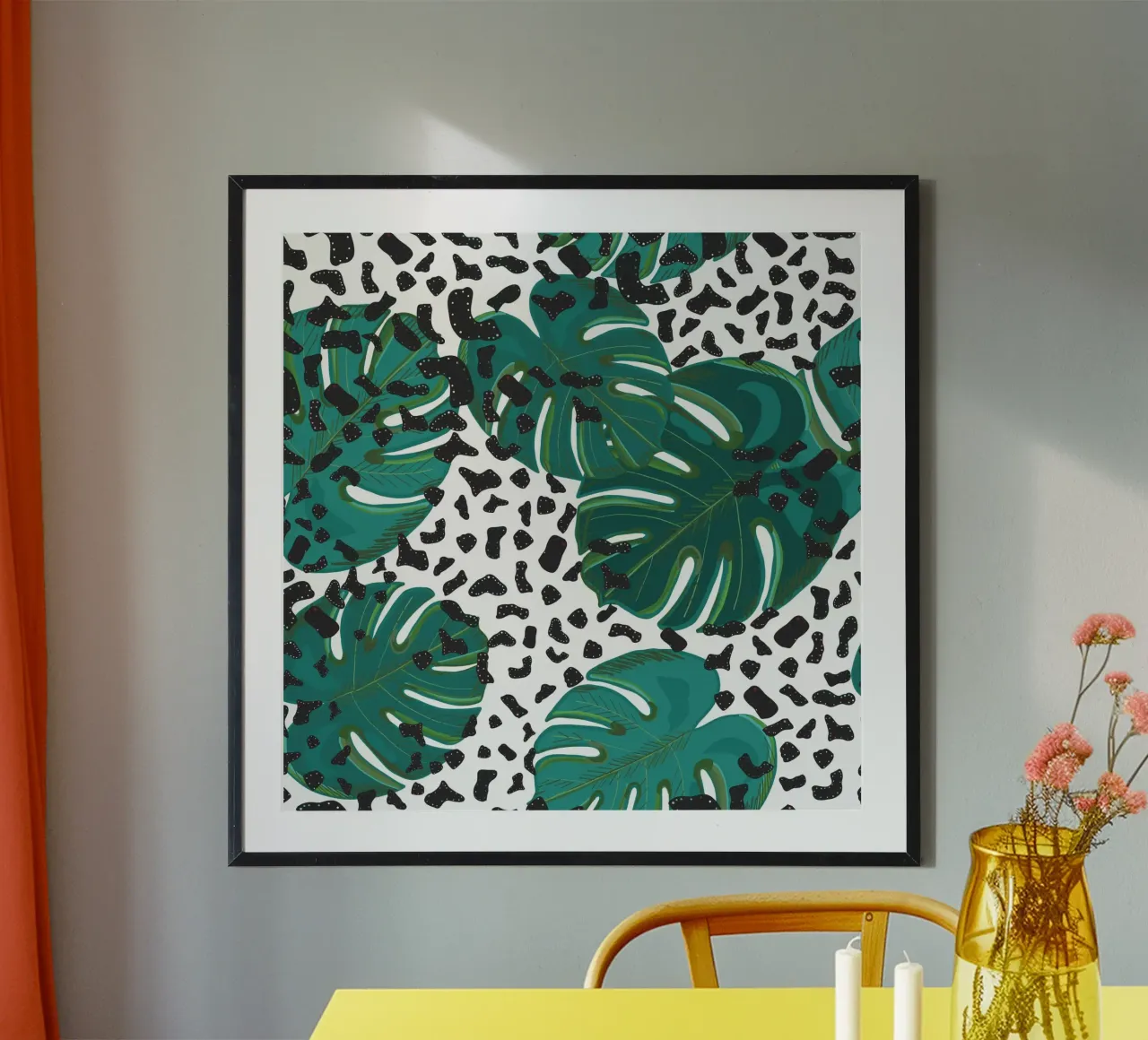 Feuilles de monstera avec motif léopard hahnemühle de gulsengunel