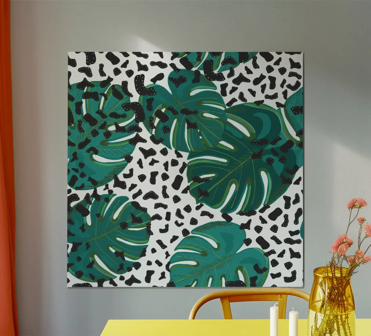 Feuilles de monstera avec motif léopard hahnemühle de gulsengunel