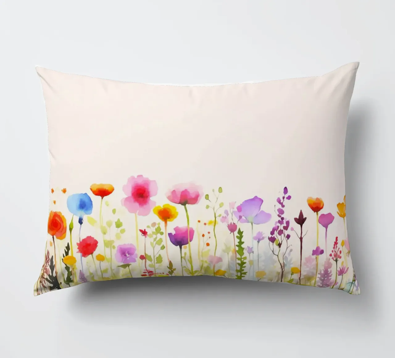 Acquerello sui fiori selvatici del prato estivo cuscino da Andrea Haase Modern Home