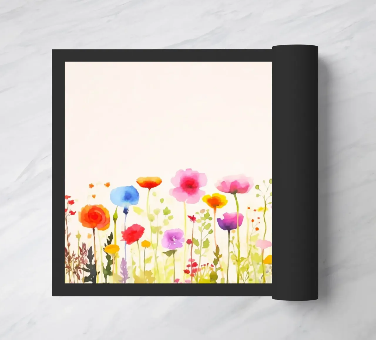 Acquerello sui fiori selvatici del prato estivo zerbino da Andrea Haase Modern Home
