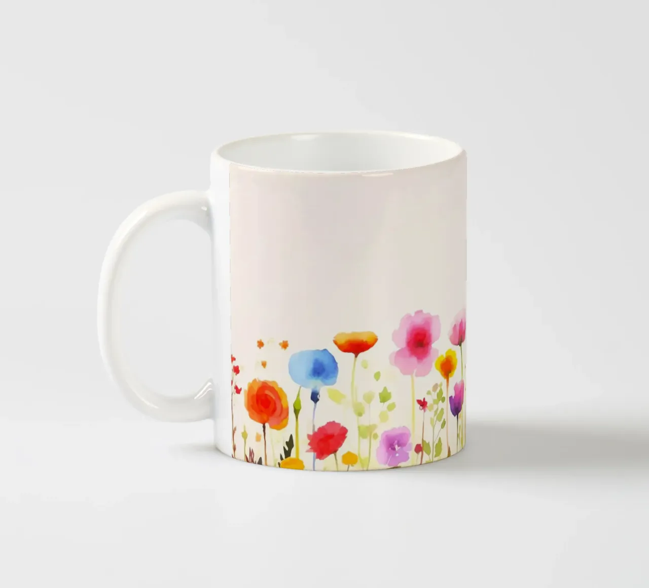 Acquerello sui fiori selvatici del prato estivo tazza in ceramica da Andrea Haase Modern Home