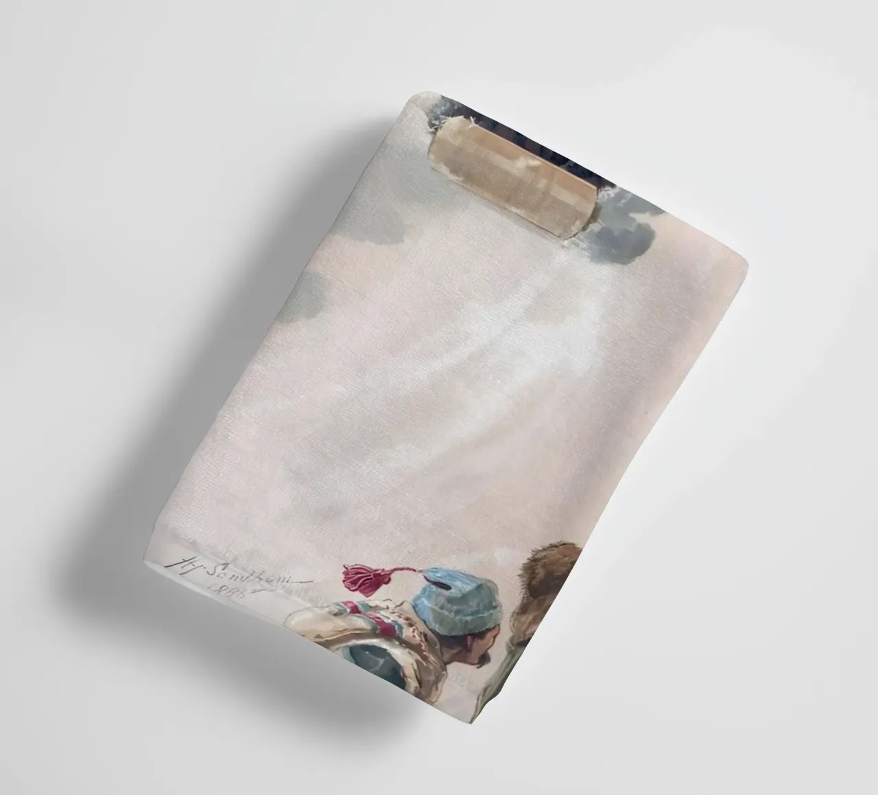 Victorian Sledding Winter Fun Art Print - Nostalgic Scene towel by ClubArt