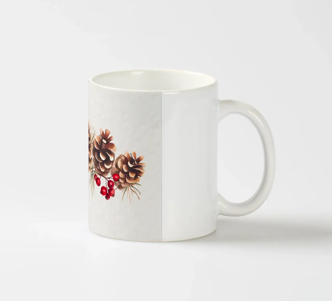Gezellige dennenappels & bessen kerstkunstdruk - Rustiek Decor keramische mok van ClubArt