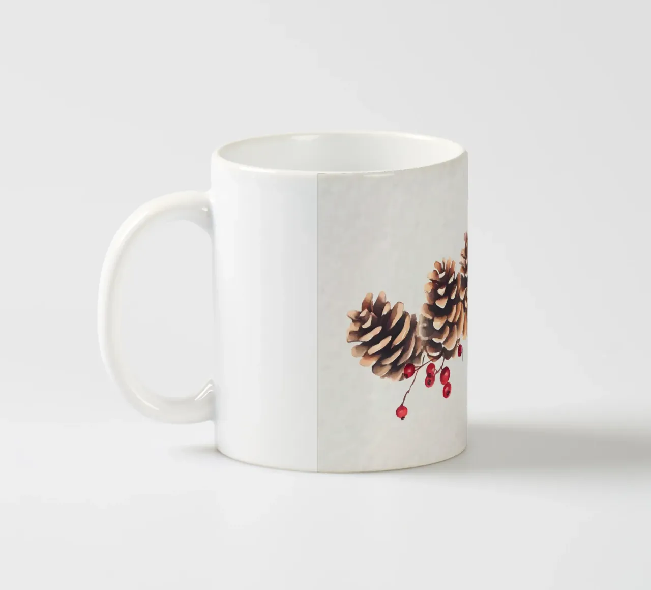 Gezellige dennenappels & bessen kerstkunstdruk - Rustiek Decor keramische mok van ClubArt