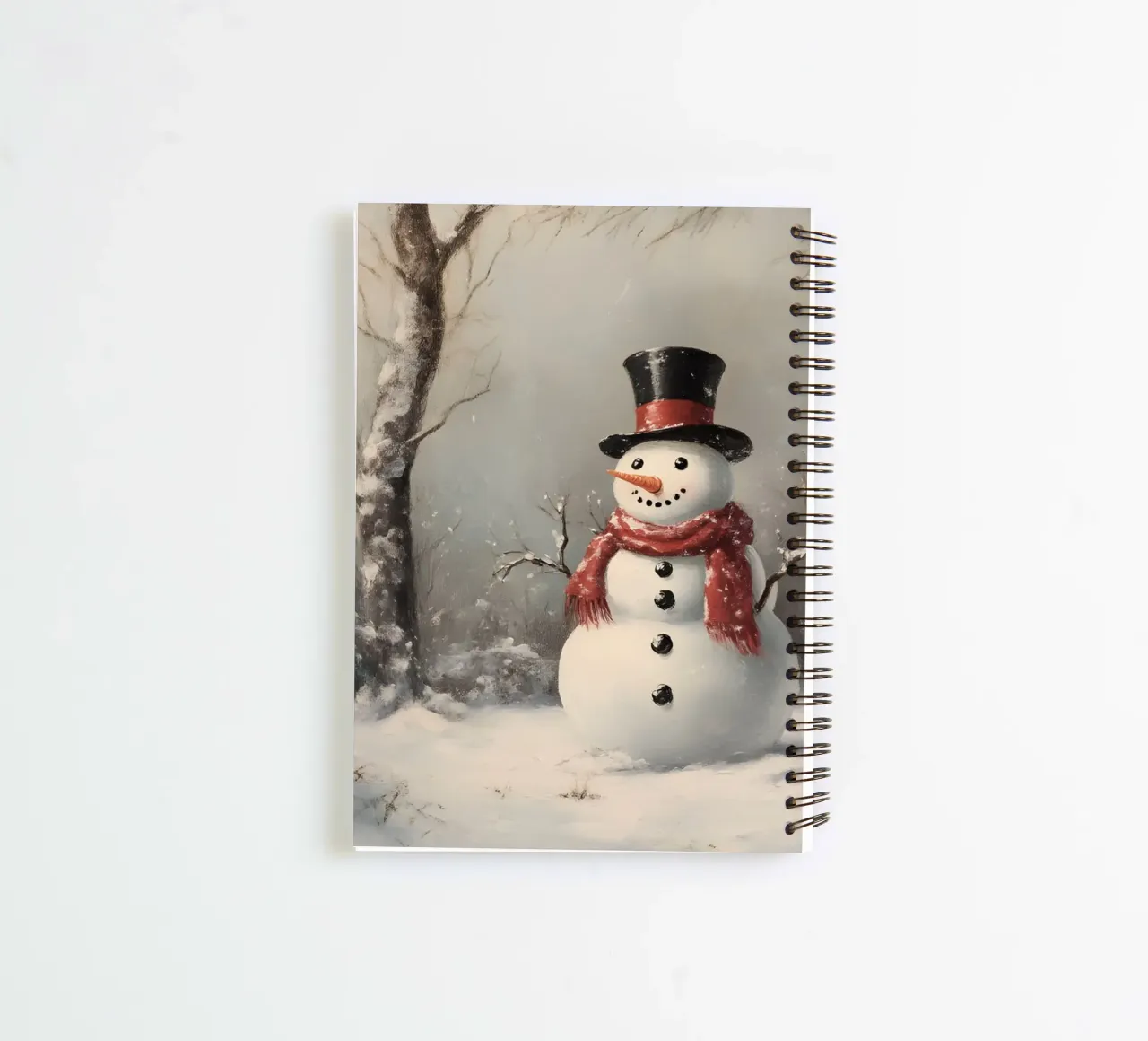 Festlicher Schneemann in verschneiten Wäldern Kunstdruck - Winter Charme Ringbuch von ClubArt