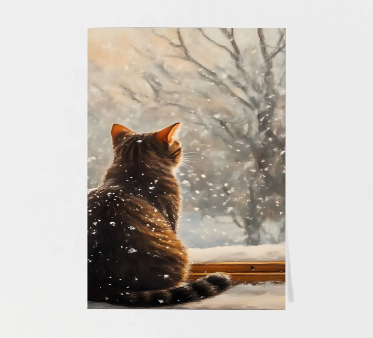 Cozy Cat Window Snowfall Art Print - Winter Aesthetic sticker sheet by ClubArt