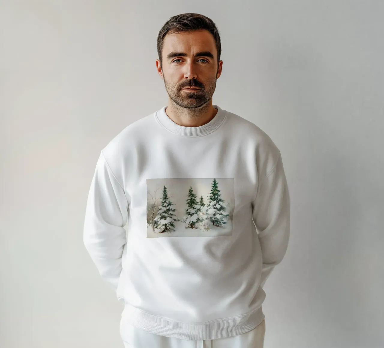 Snowy Evergreen Forest Art Print - Winter Landscape Decor sweatshirt by ClubArt